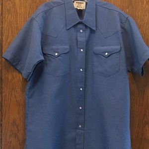 1092Men's Ruddock blue 17 western shirt sleeve